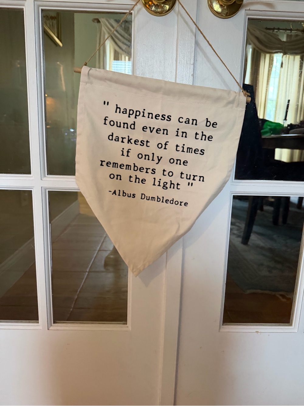 Neutral Canvas Quote Banner Wall Decor - Inspirational Dumbledore Quote